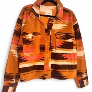 Thread & Supply Multicolor Patterned Teddy Jacket